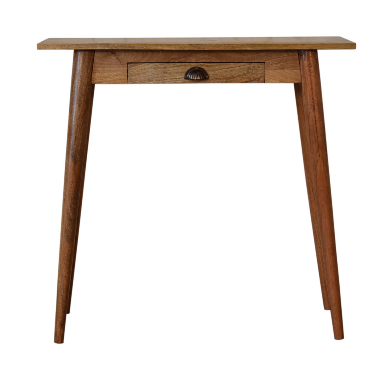 Solid Wood Mini Nordic Style Writing Desk, 1 Drawer, Brown view 5