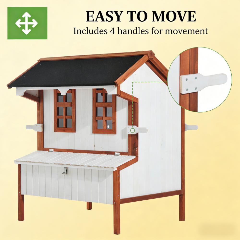 Portable Chicken House,Chicken Coop Wooden Chicken House,Rabbit Hutch Raised Poultry Cage view 2