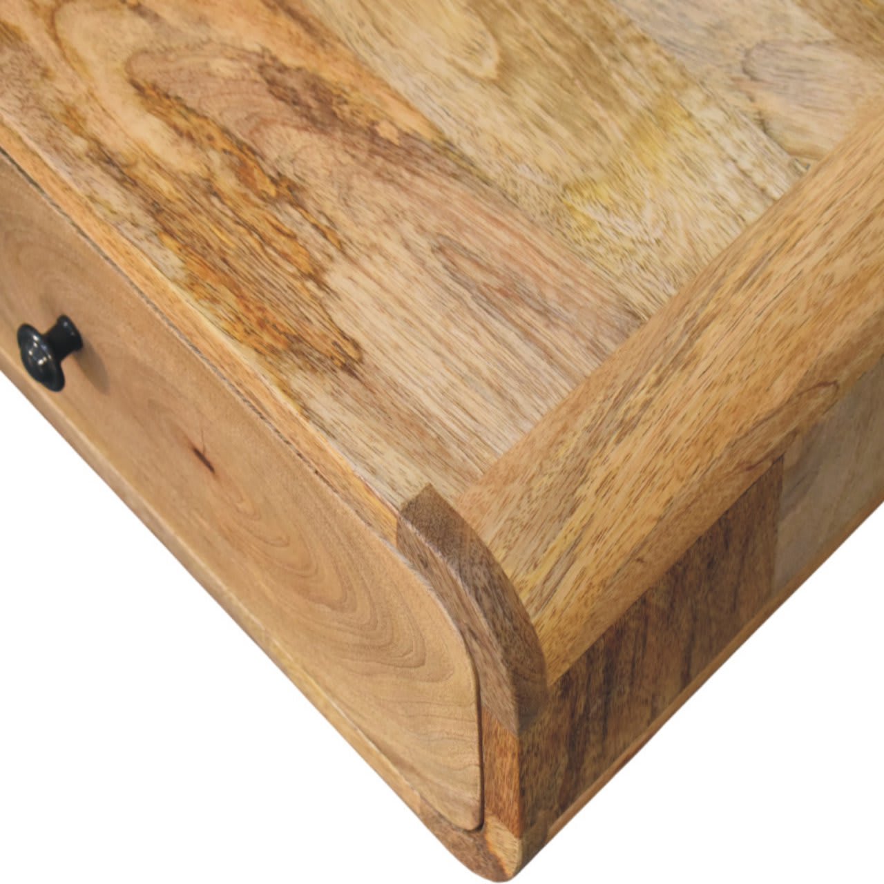 Solid Wood Avora Wall-Mounted Oak-ish 1 Drawer Nightstand, Brown view 2