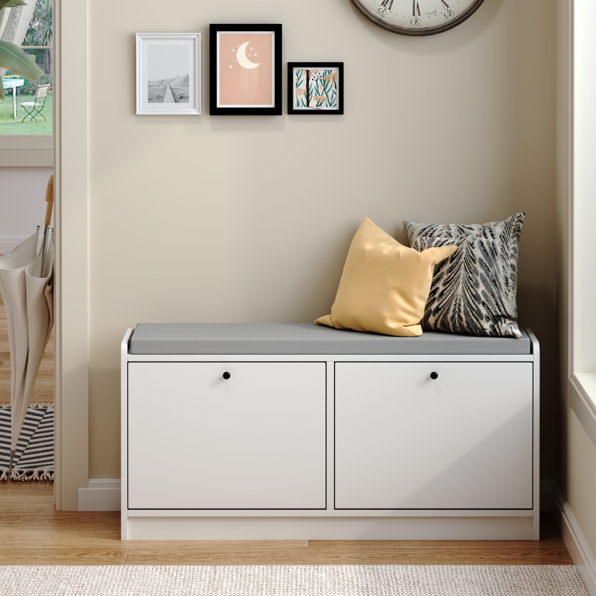 Shoe Storage Bench Entryway Bench With Storage, Shoe Bench Shoe Cabinet Storage For Entryway, Shoe Rack Bench Shoe Organizer Cabinet With Cushion For Entrance, Hallway, Living Room, Bedroom