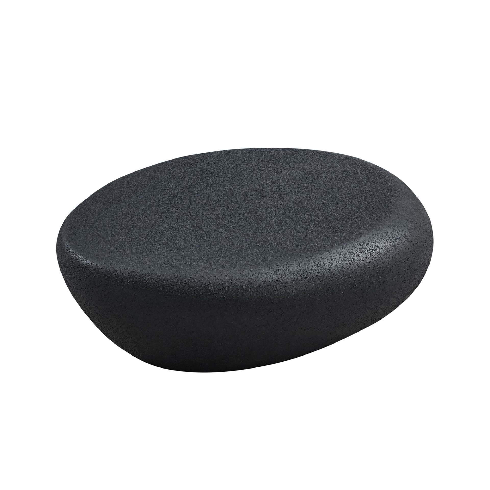 43.31''Fiberglass Elliptical Coffee Table For Living Room Vintage Table,Matte Rocks Table Front Of The Sofa, Irregular Center Table,No Need Assembly,Black view 5