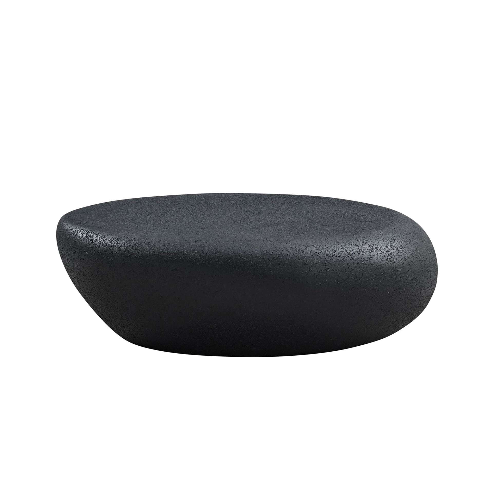 43.31''Fiberglass Elliptical Coffee Table For Living Room Vintage Table,Matte Rocks Table Front Of The Sofa, Irregular Center Table,No Need Assembly,Black view 4