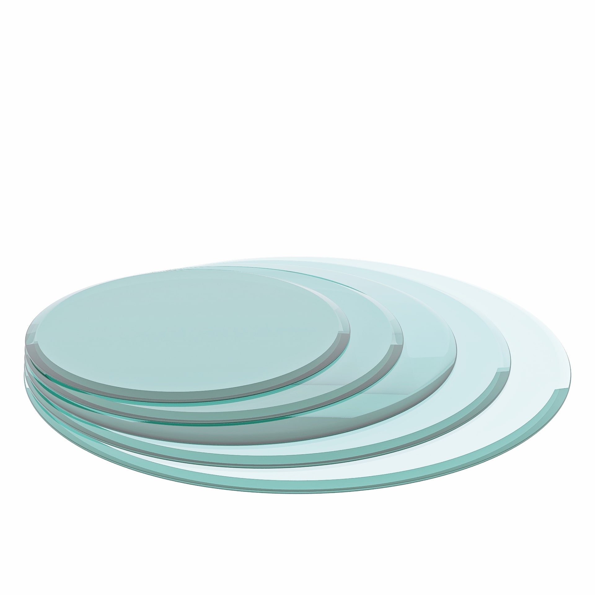 36  Inch Round Tempered Glass Table Top Clear Glass 2-5  Inch Thick Beveled Polished Edge view 3