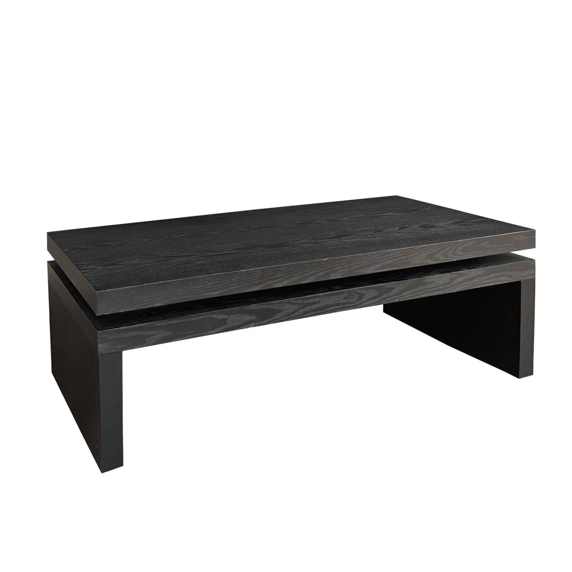Modern Black Wood Coffee Table  Sleek Floating Top Design For Living Room 47.6  Lx23.6  W X16.3  H view 2