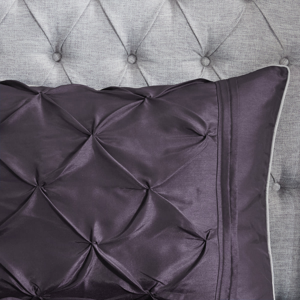 7 Piece Tufted Comforter Set Plum Cal King view 1