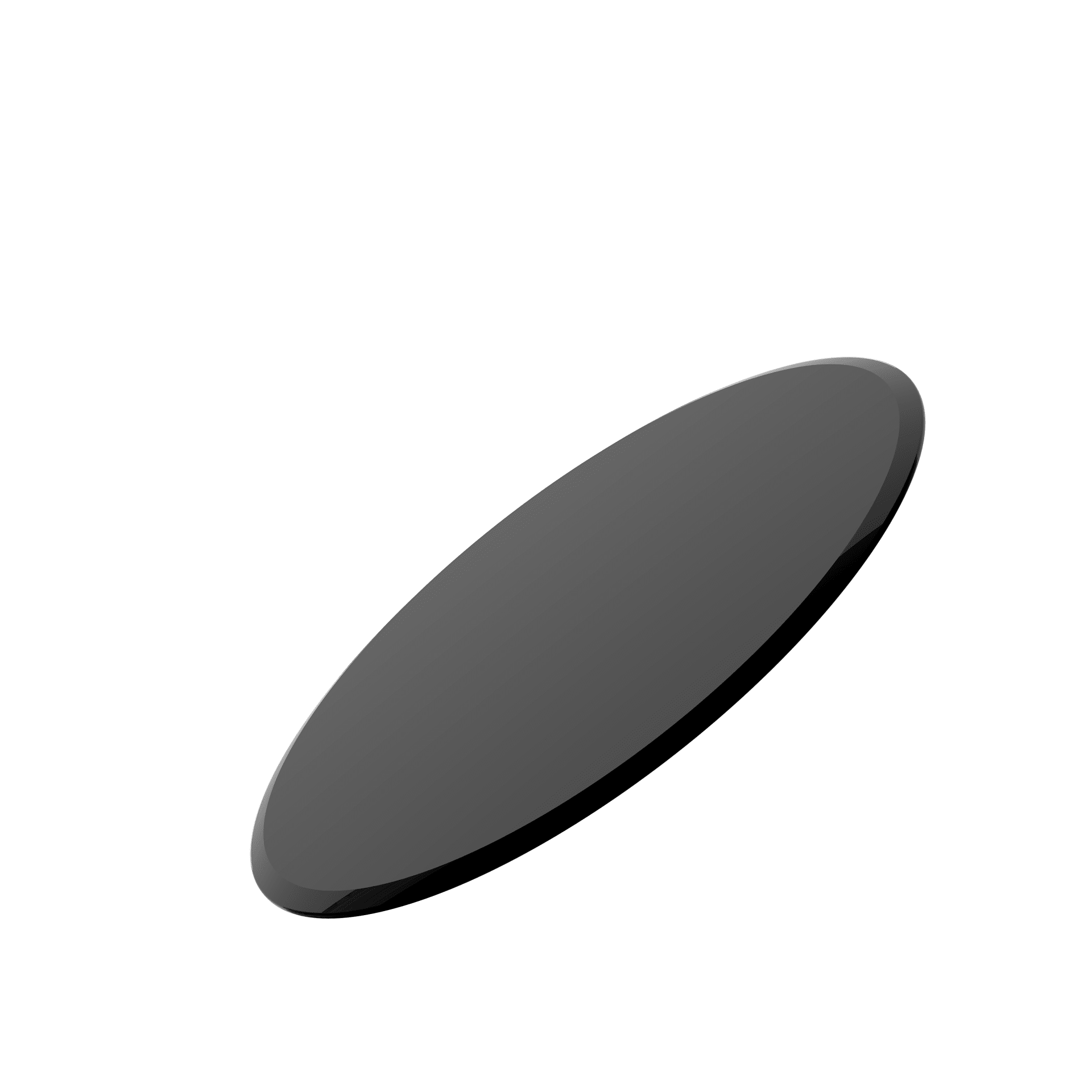 38.6  Inch Round Tempered Glass Table Top Black Glass 0.5 Inch Thick Beveled Polished Edge view 5
