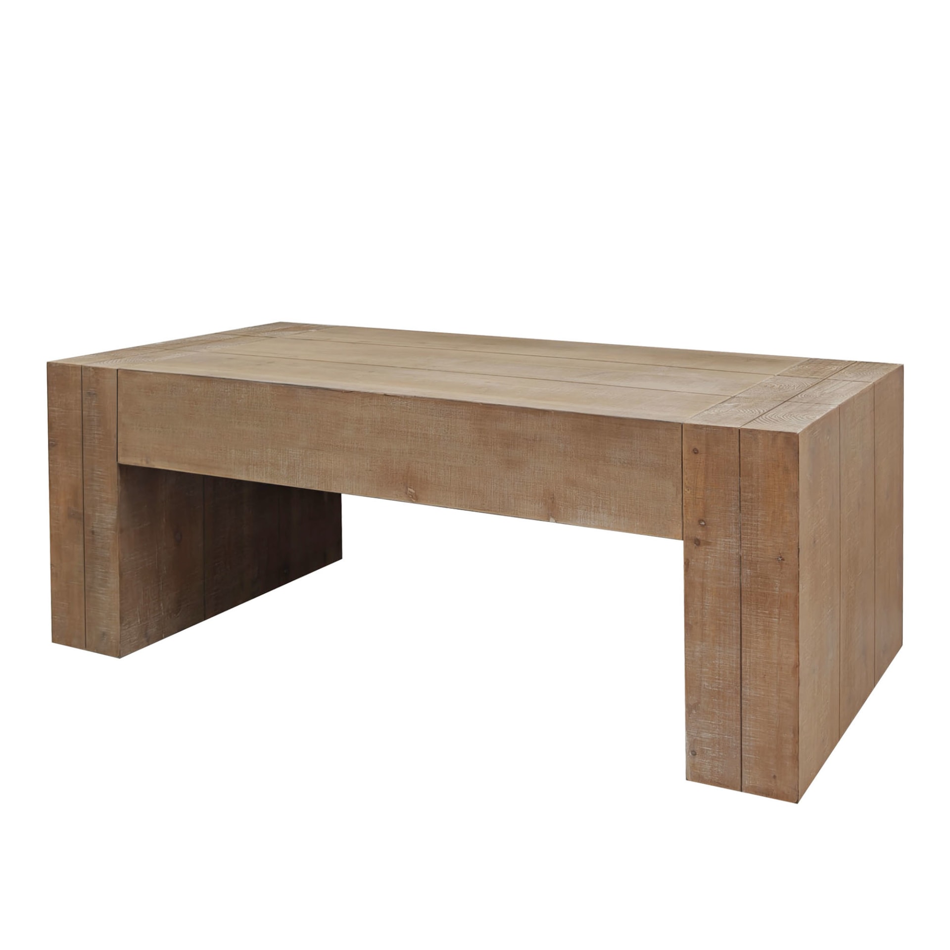 Rustic Wood Coffee Table, 49in Modern Farmhouse Rectangular Table For Living Room view 2