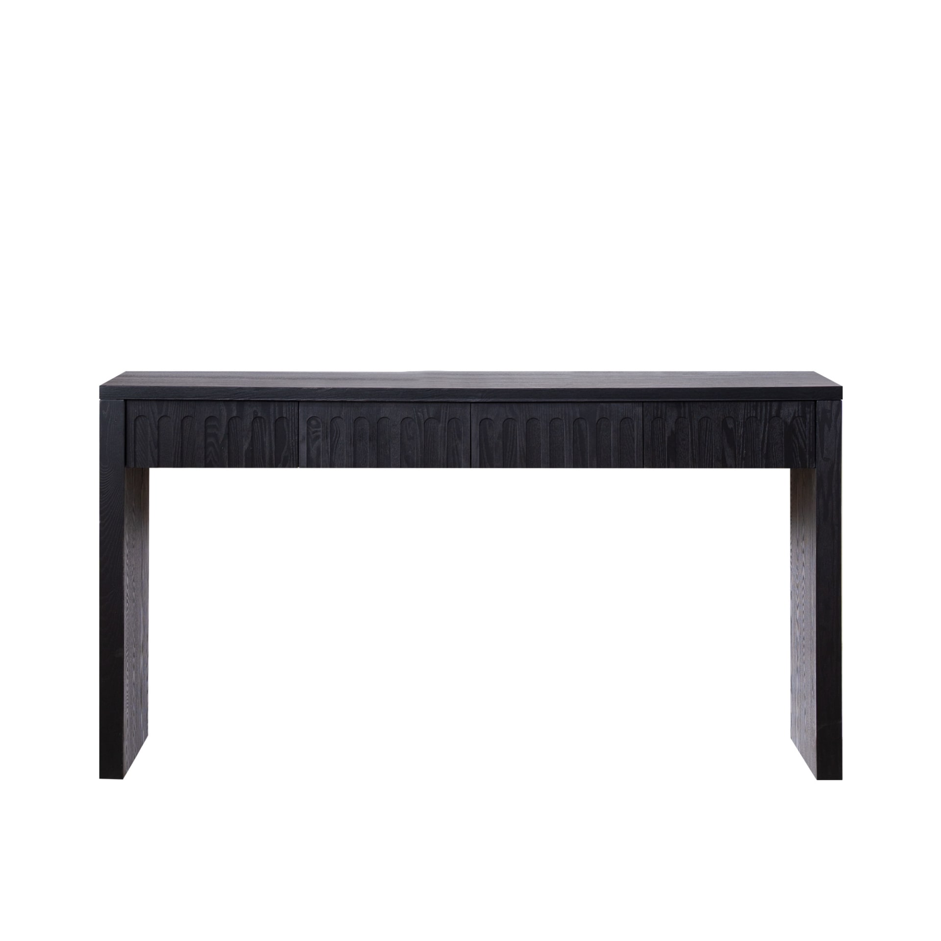 Modern Black Console Table With 4 Drawers  59.2  Entryway Table With Storage view 2