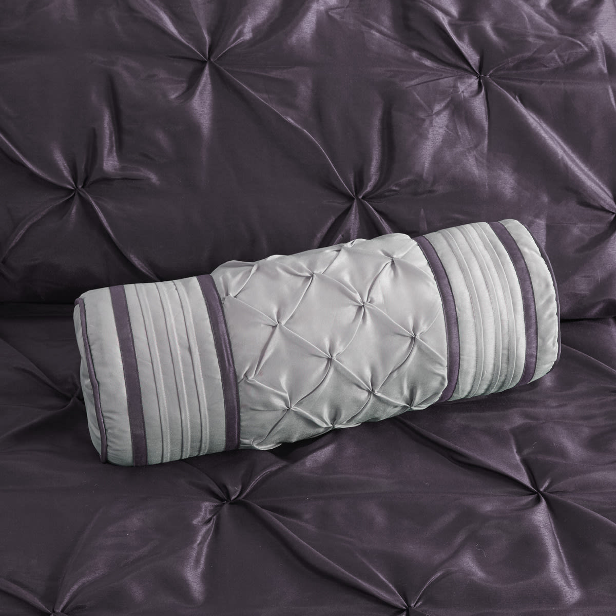 7 Piece Tufted Comforter Set Plum Cal King view 3