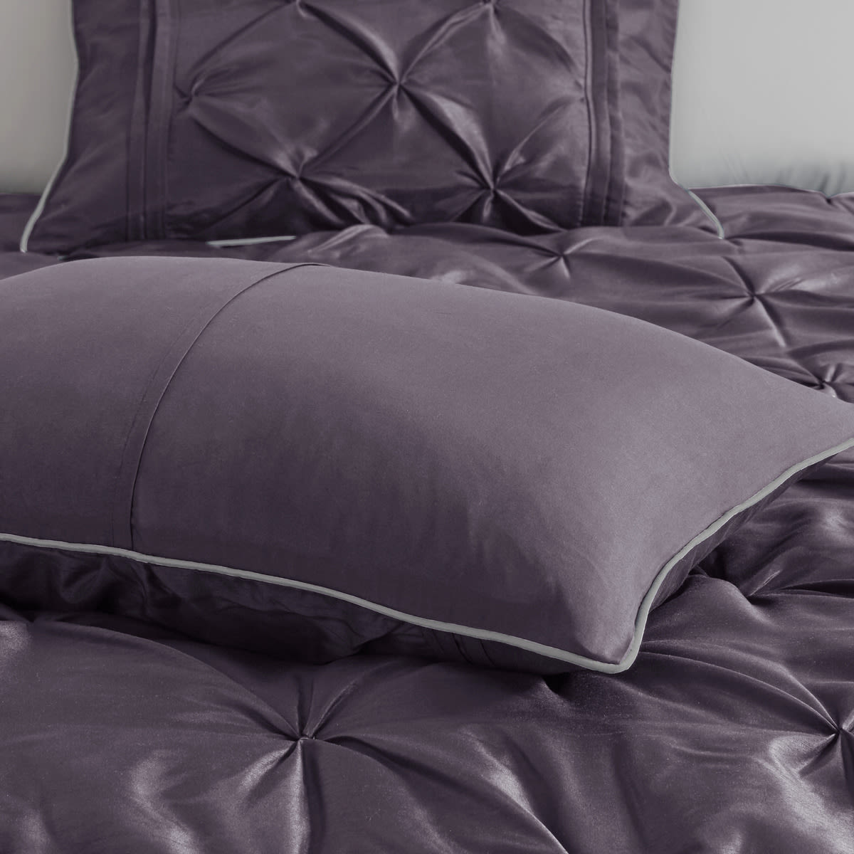 7 Piece Tufted Comforter Set Plum King view 2