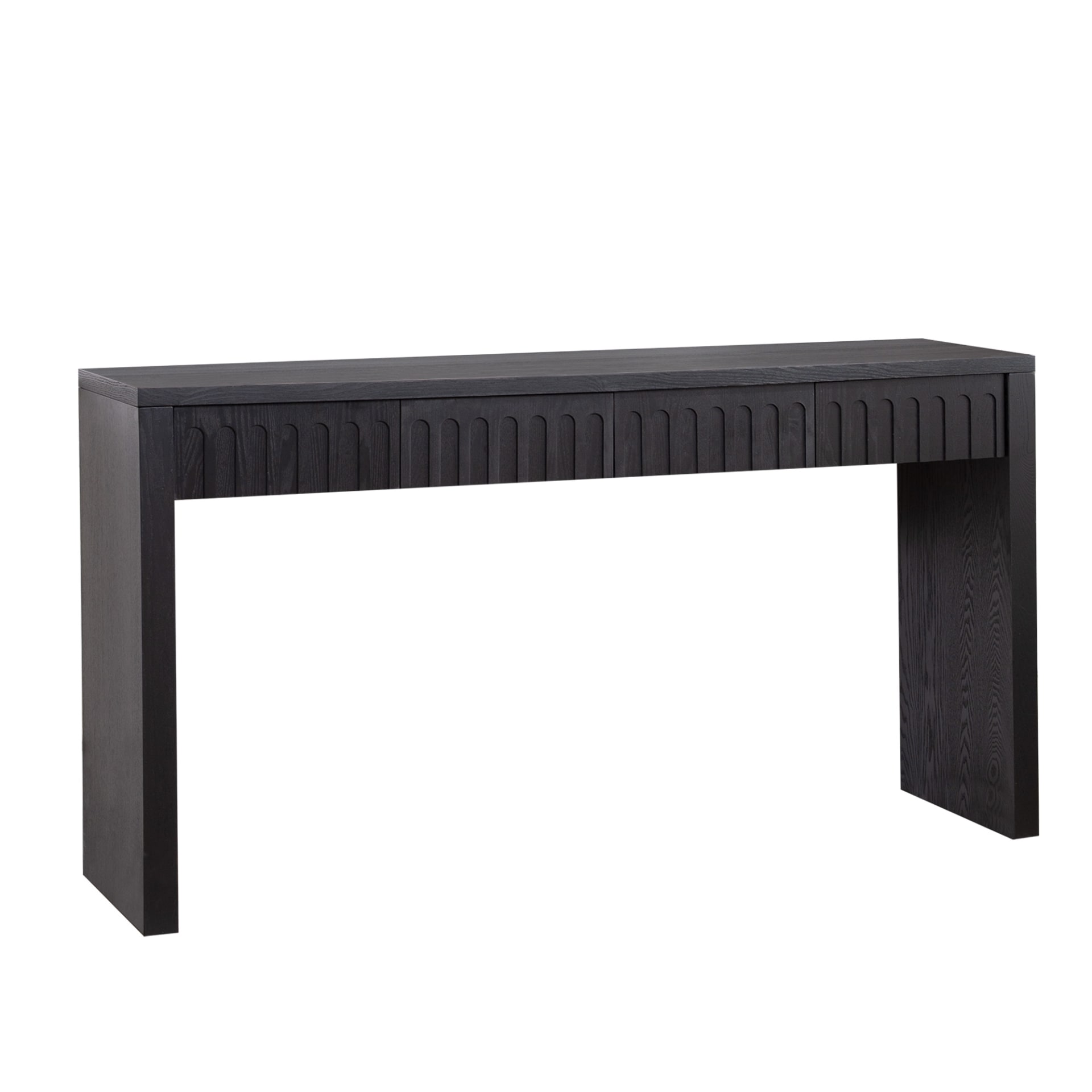 Modern Black Console Table With 4 Drawers  59.2  Entryway Table With Storage view 5