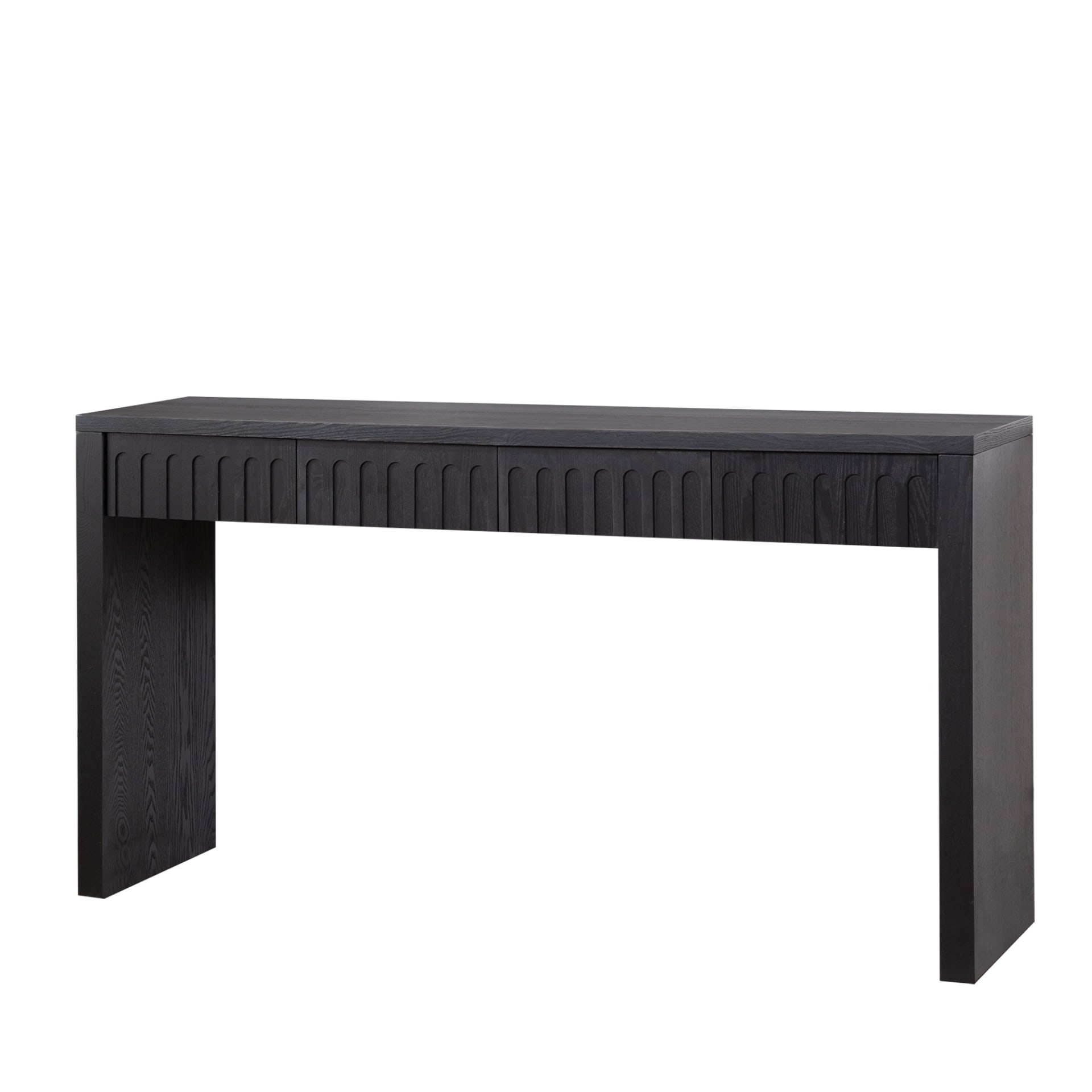 Modern Black Console Table With 4 Drawers  59.2  Entryway Table With Storage view 4