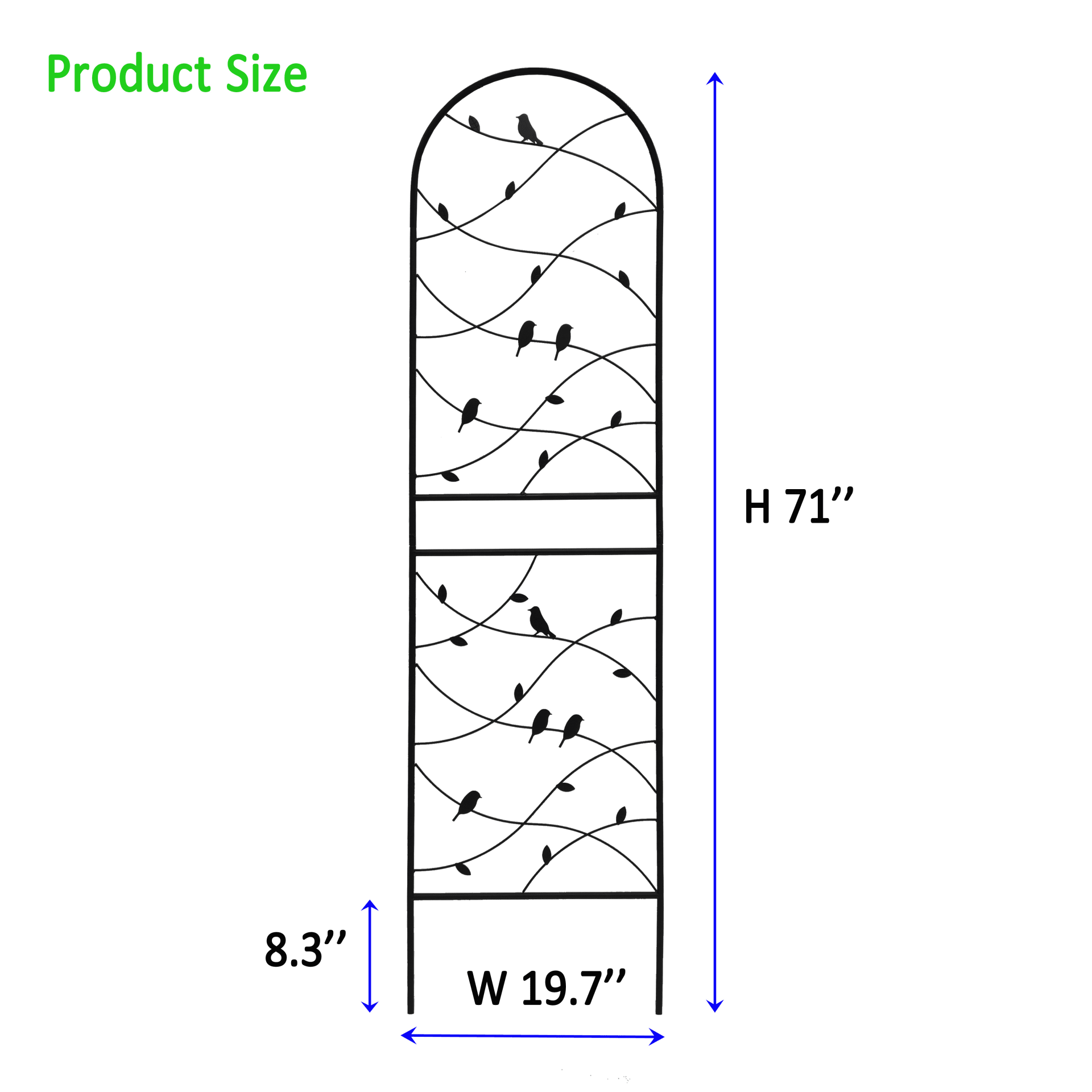 2 Pack Metal Garden Trellis 71  X 19.7  Rustproof Trellis For Climbing Plants Outdoor Flower Support Bird Deco Black view 2
