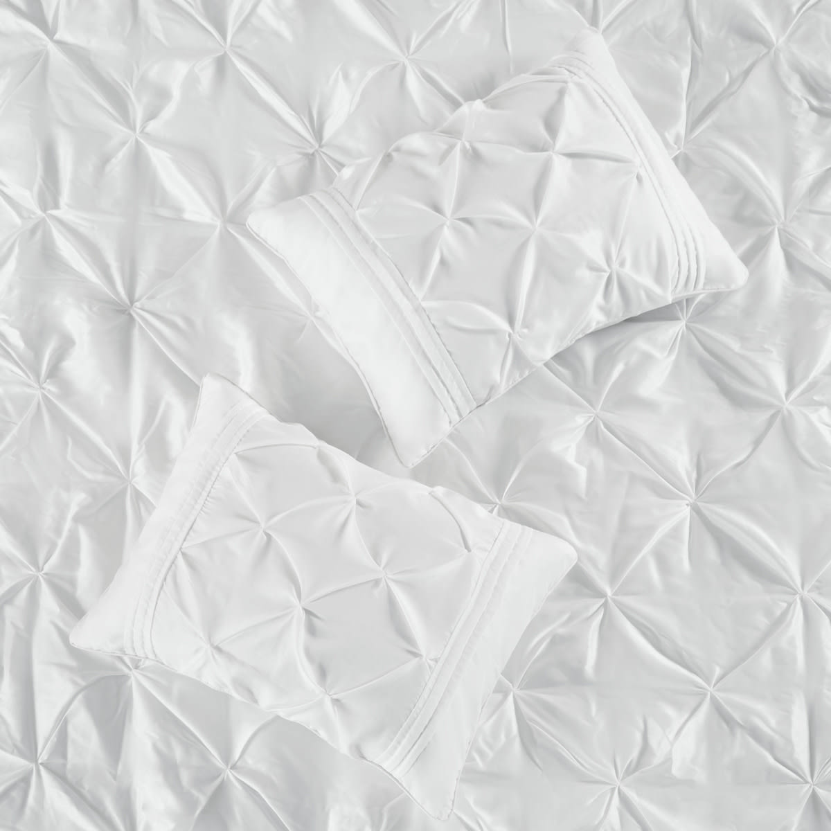 7 Piece Tufted Comforter Set White Full