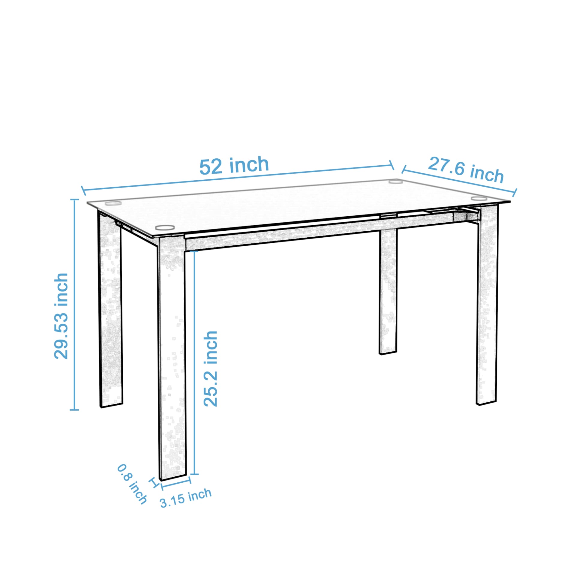 Dining Table, Safety And Easy To Clean,Multi-function Table For Dining And Living Room