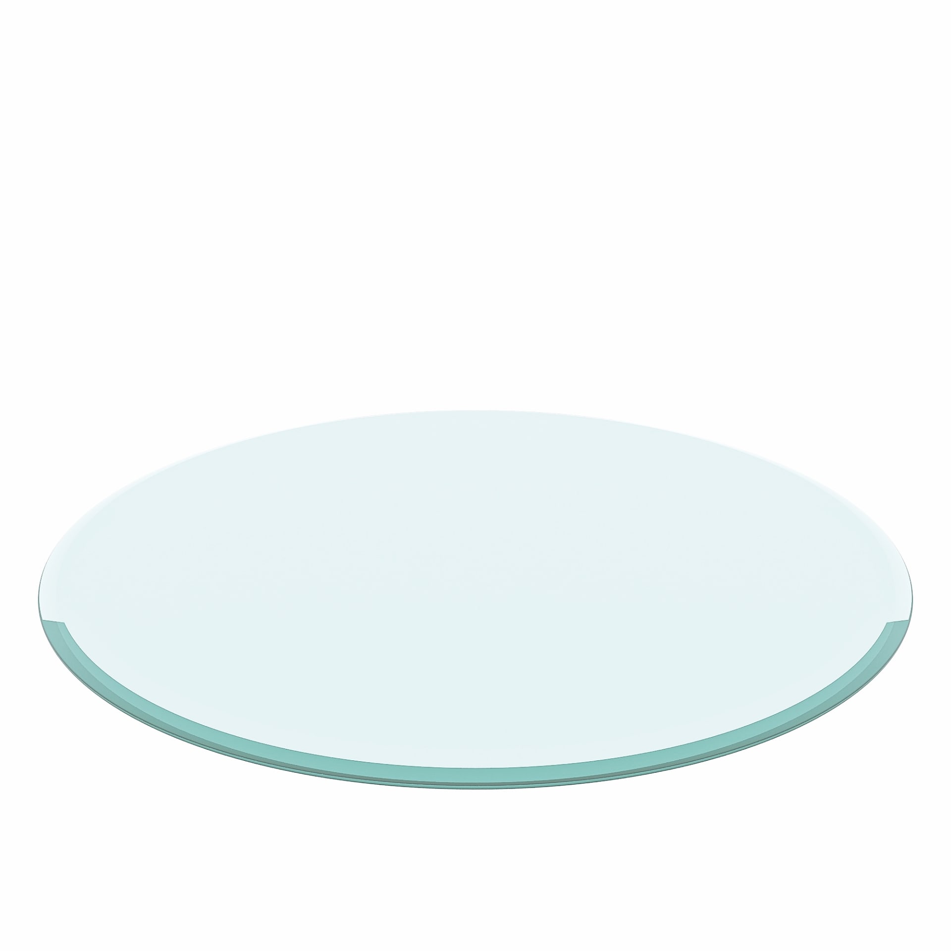 36  Inch Round Tempered Glass Table Top Clear Glass 2-5  Inch Thick Beveled Polished Edge view 1