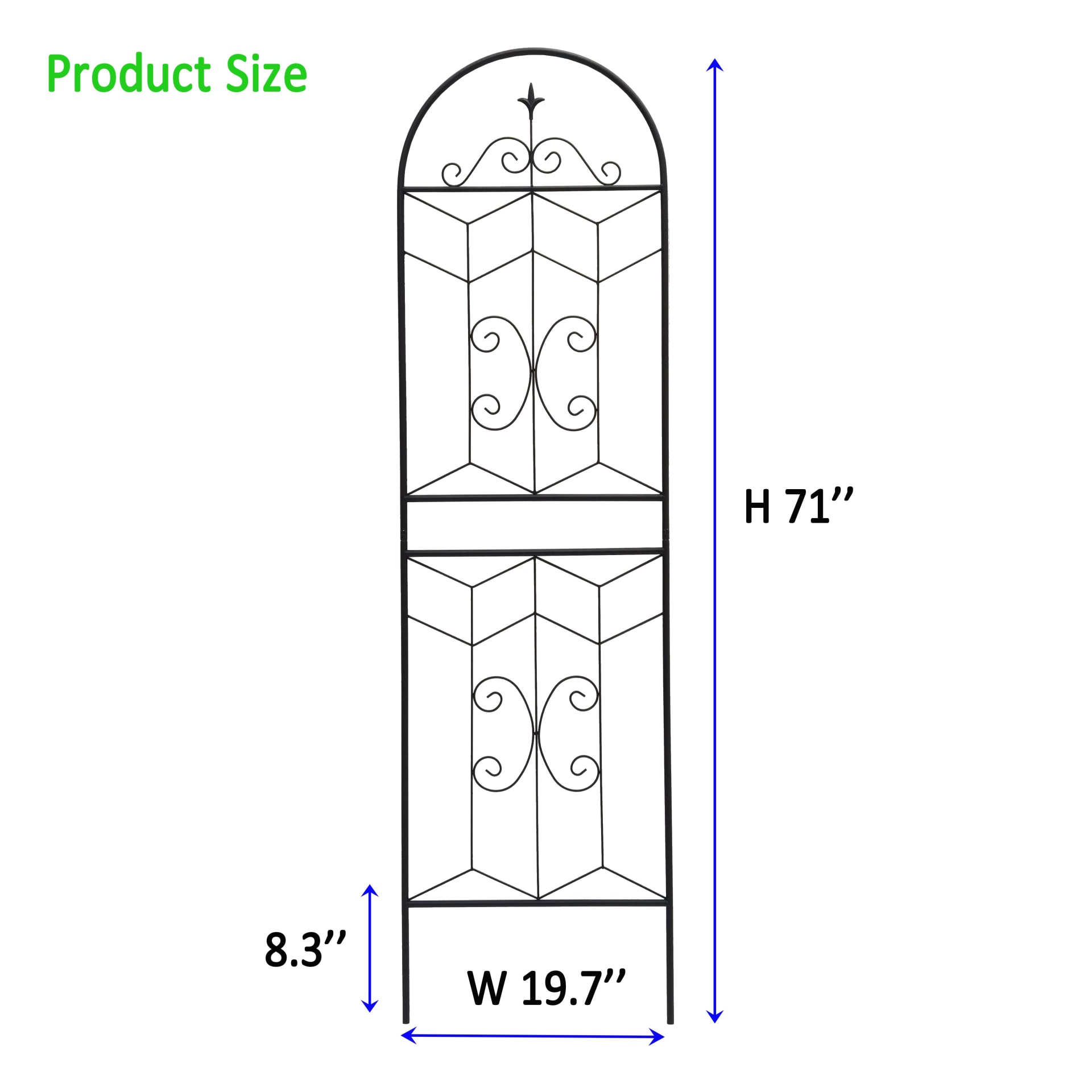 4 Pack Metal Garden Trellis 71  X 19.7  Rustproof Trellis For Climbing Plants Outdoor Flower Support Black view 2