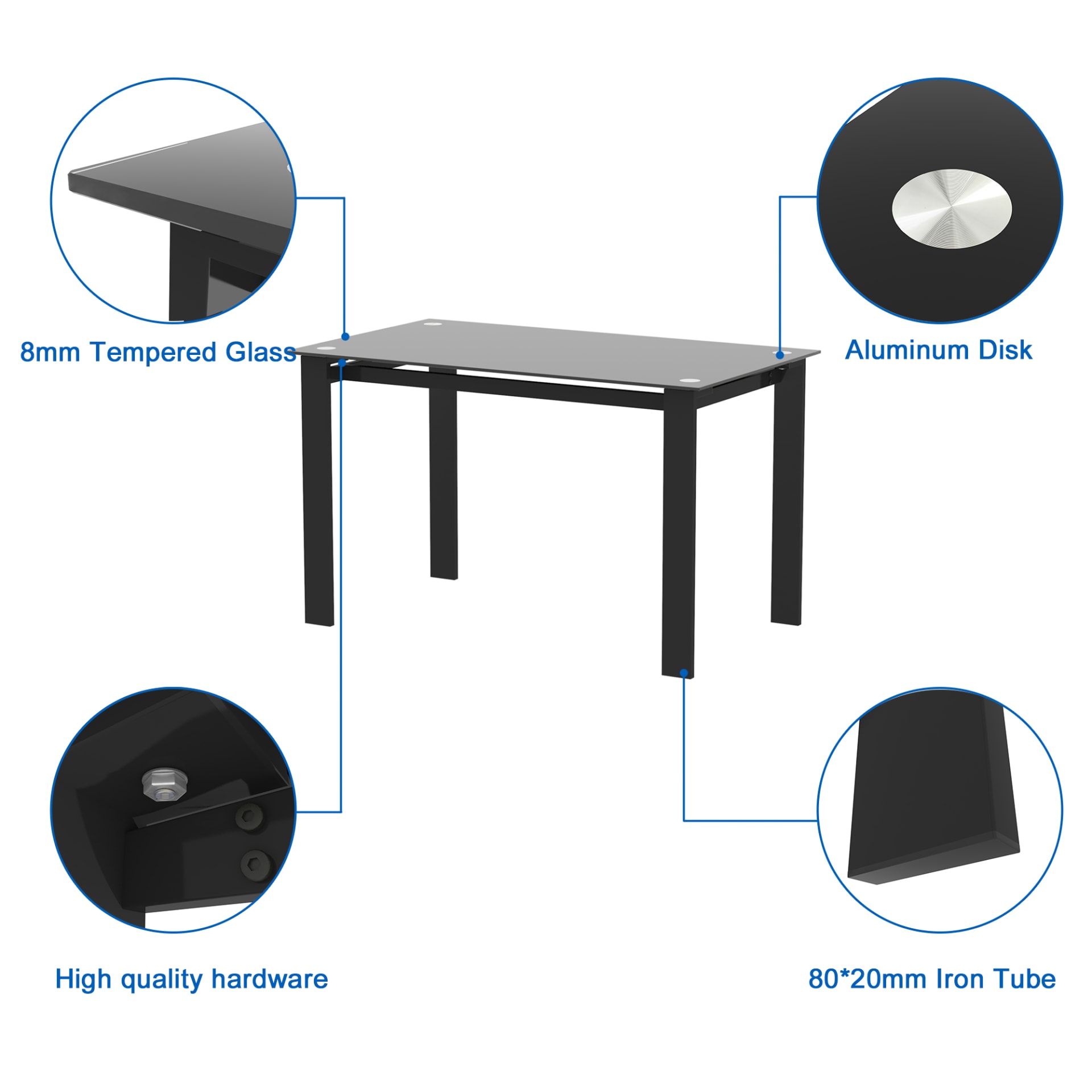 Dining Table, Safety And Easy To Clean,Multi-function Table For Dining And Living Room view 2