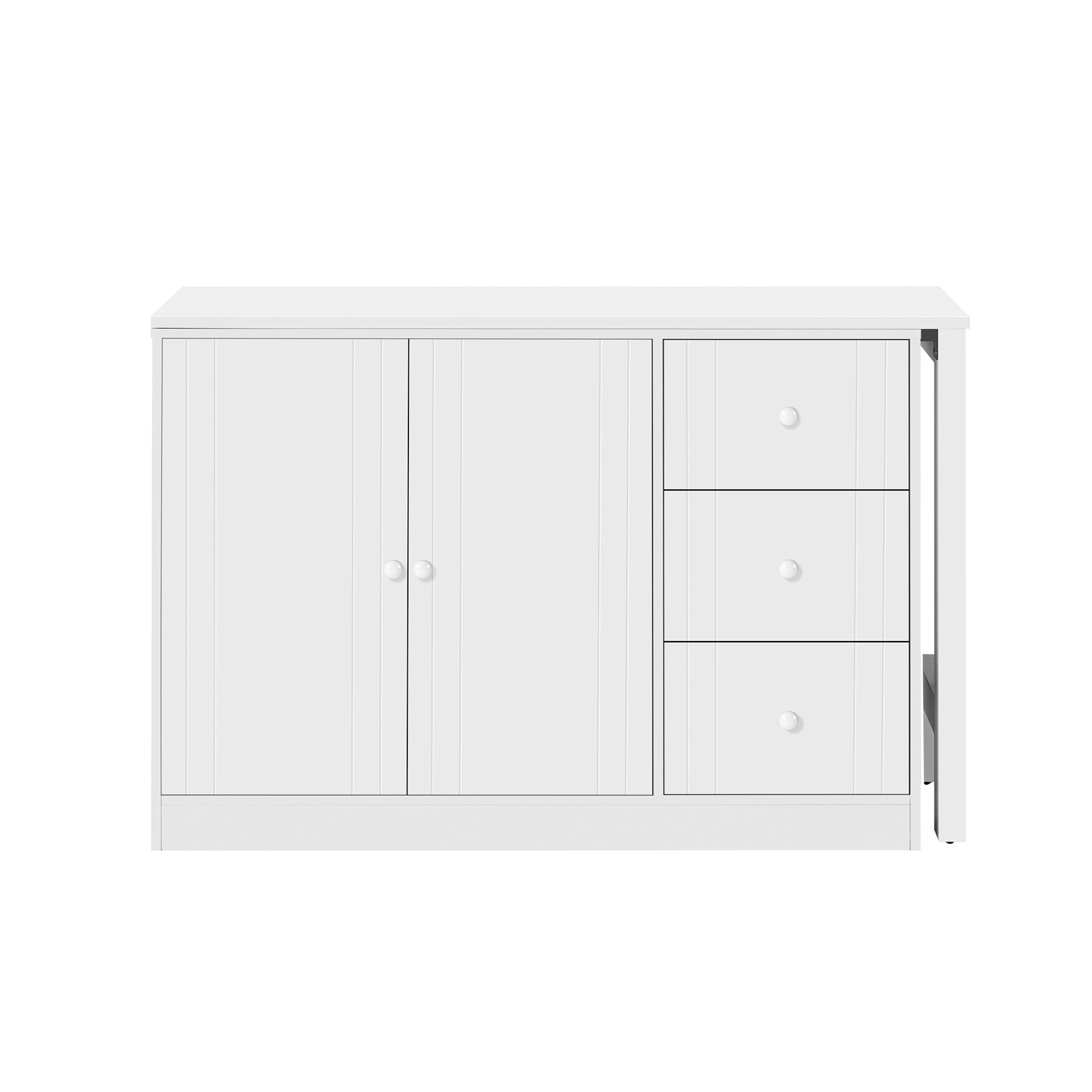 U-STYLE 89.7 Wooden Sideboard With Extendable Table Multifunctional Storage Cabinet With 2 Doors And 3 Drawers For Living Room Study Foyer And Kitchen view 4