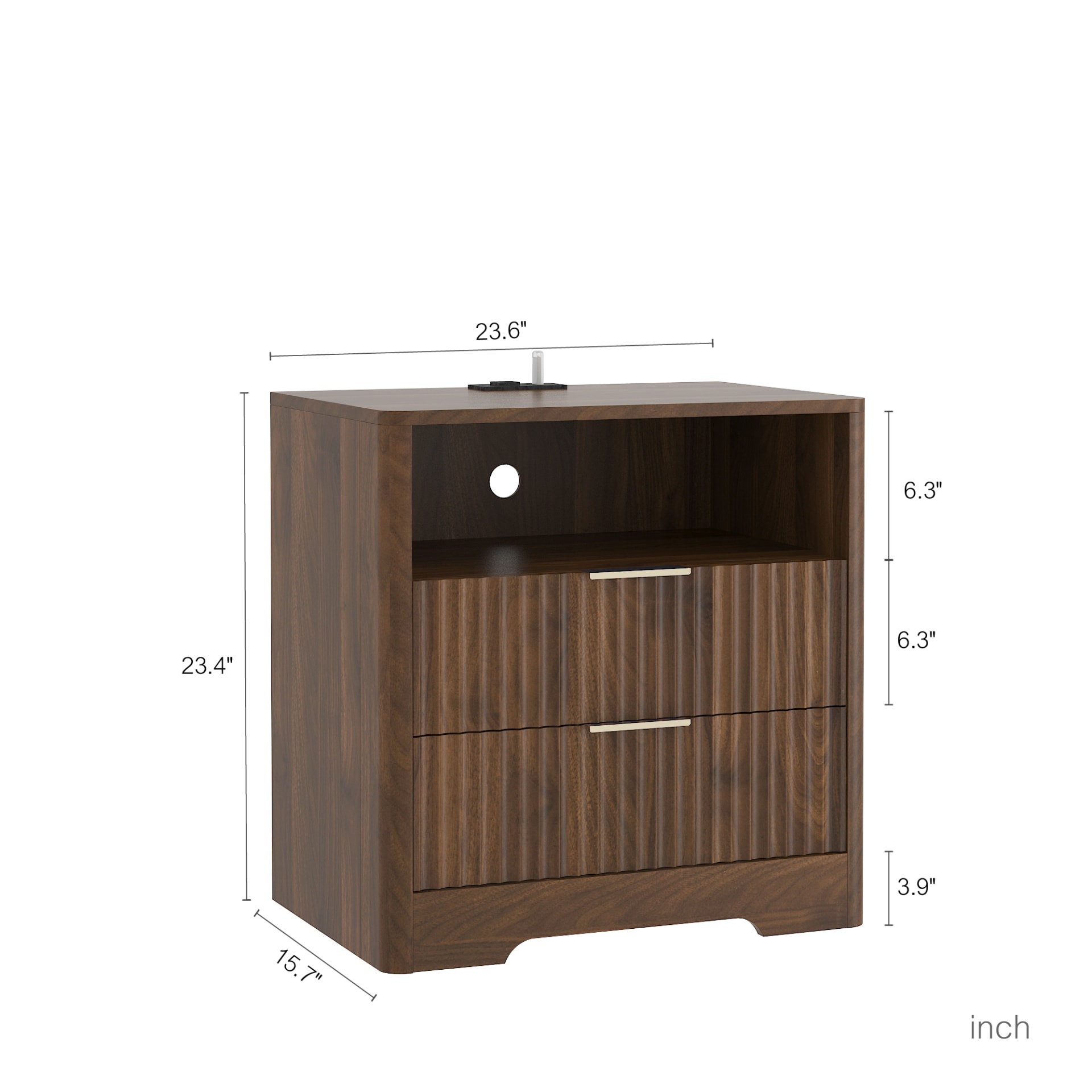 Nightstand With Charging Station, Smart Nightstand With Night Light,Bedside Tables With Storage Cabinet For Bedroom, Wood view 3