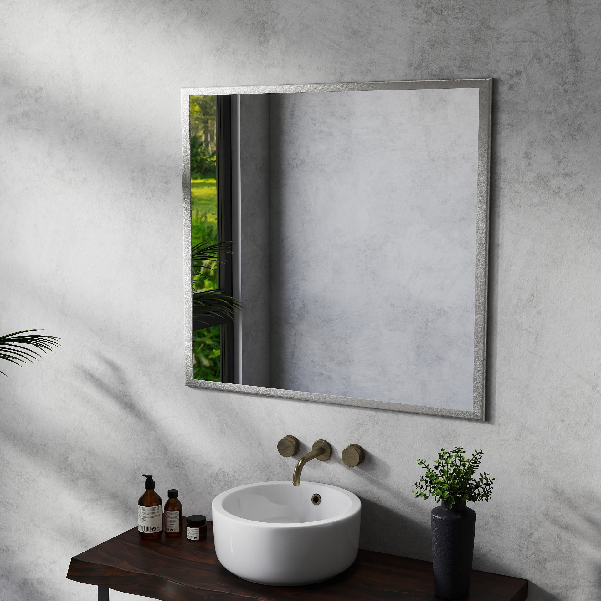 Transform Your Bathroom With This Stunning 32-inch Aluminum Silver Mirror view 3