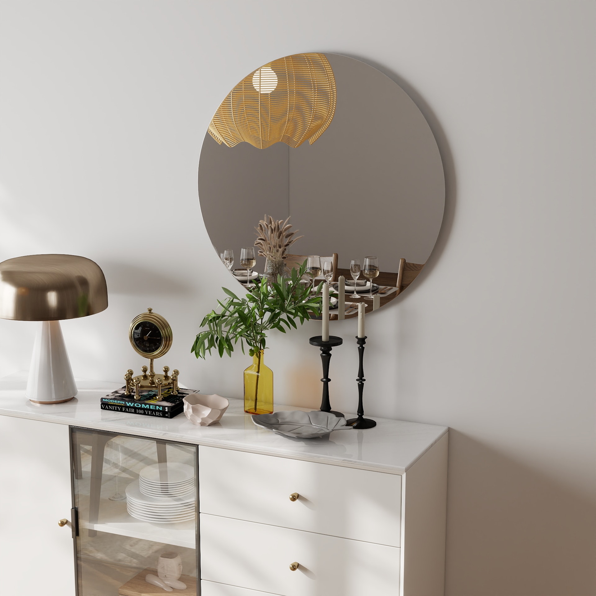 80cm Bathroom Mirror, Round Mirror, Wall Mount view 4