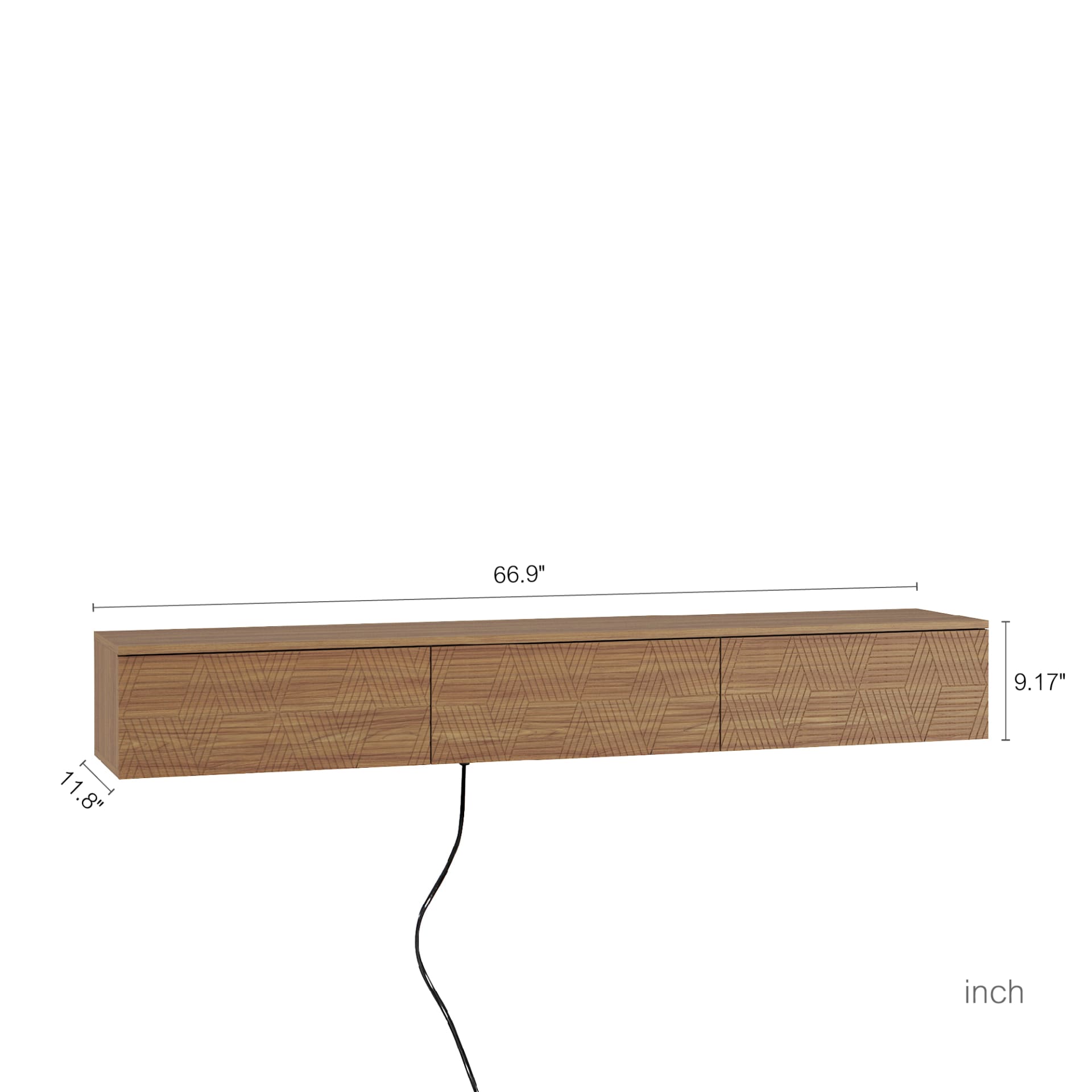 Floating TV Stand Wall Mounted With 16 Color LEDs,67  Modern TV Stand, Floating TV Cabinet Entertainment Center For 55 60 65 Inch TV view 5
