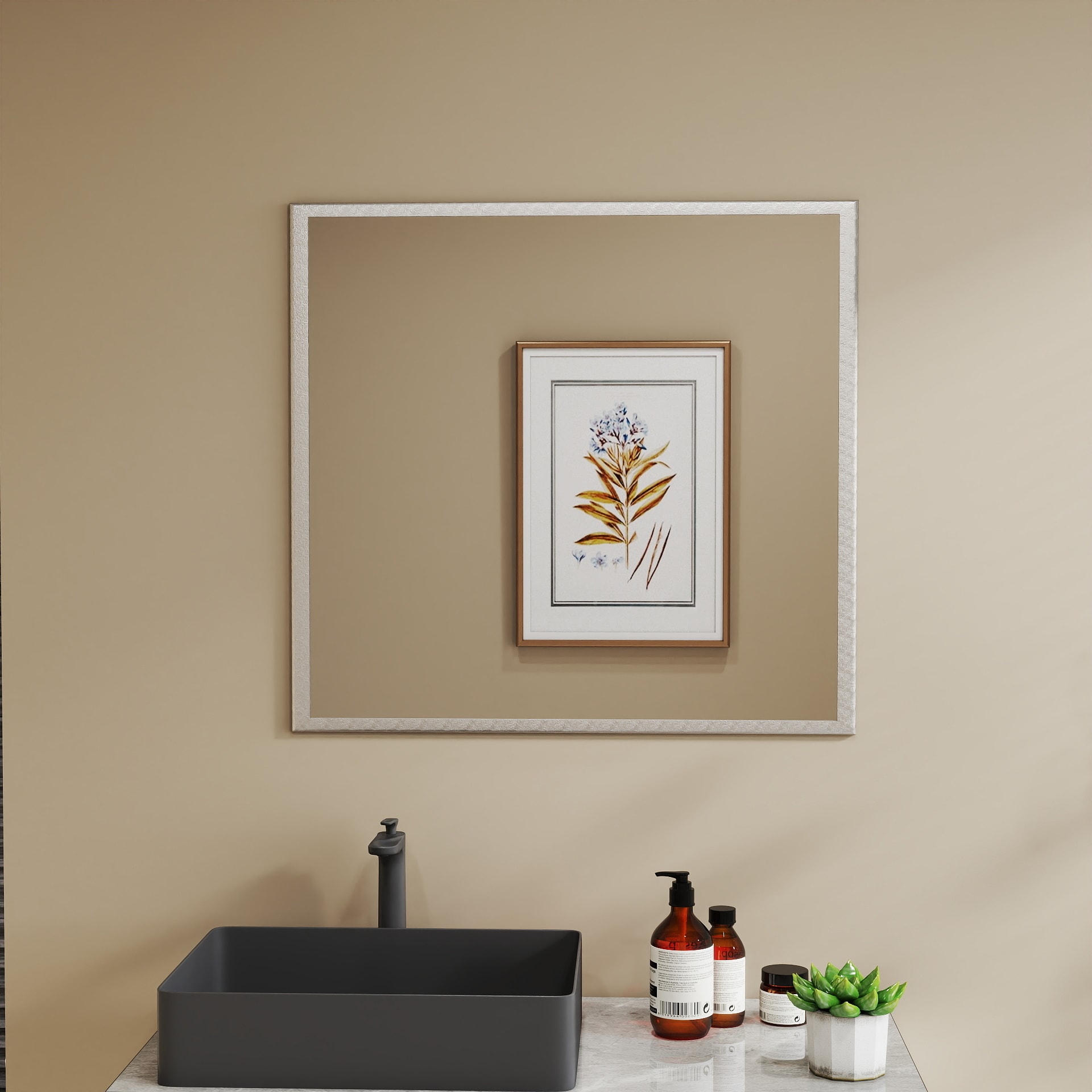 Transform Your Bathroom With This Stunning 32-inch Aluminum Silver Mirror view 2