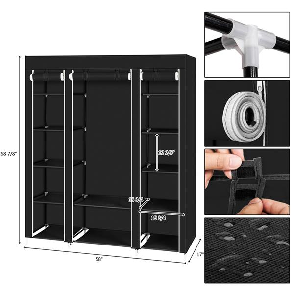 Non Woven Wardrobe With 5 Layers And 12 Compartments view 3