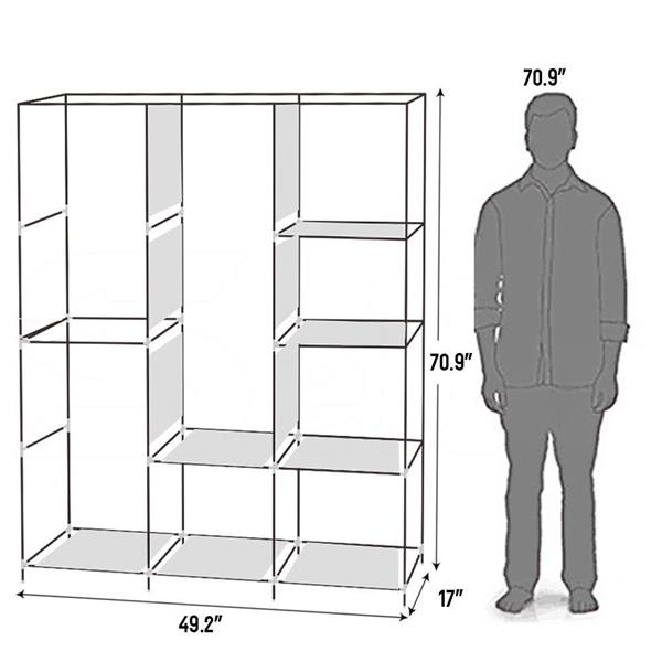 4-layer 8-grid Non-woven Fabric Wardrobe view 5