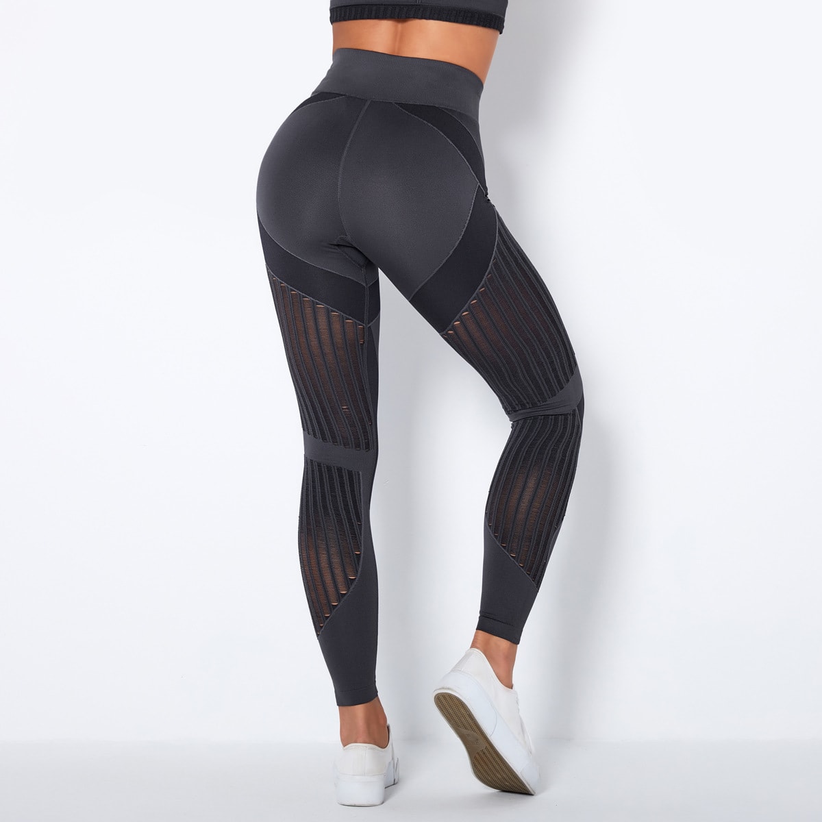 Quick-drying Exercise Yoga Long Sleeve Striped Fitness TOP view 12