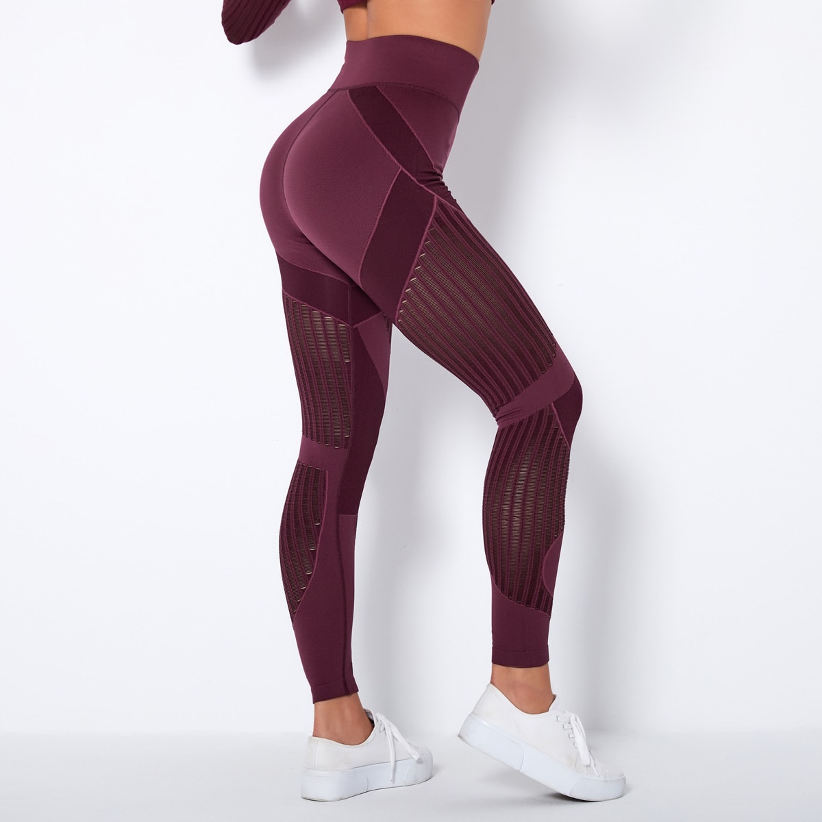 Quick-drying Exercise Yoga Long Sleeve Striped Fitness TOP view 6