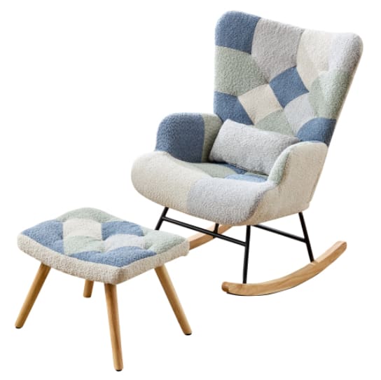 Rocking Chairs For Adults, Tteddy Rocking Chair Relaxing Recliner Chair With Solid Wood Legs High Back Lounge Chairs For Balcony Living Room Bedroom view 13