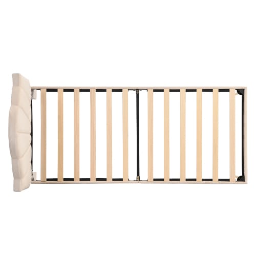 Velvet Upholstered Bed,Single Bed-3ft 90x190cm, Shell-like Bed With Golden Iron Legs, Wooden Slatted Frame, Upholstered Bench With Storage Space 90x40x42cm view 21
