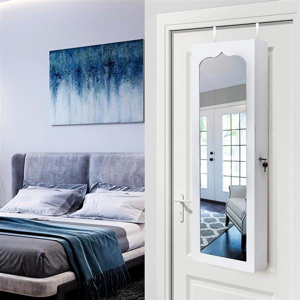 Non Full Mirror Wooden Wall Mounted Jewelry Storage Mirror Cabinet view 9