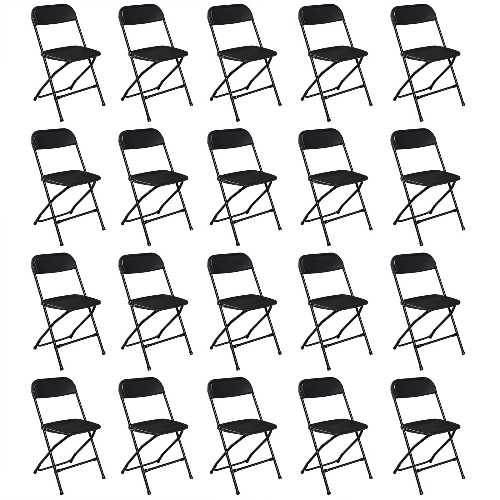 10pcs Injection Molded Classic Black XN Courtyard Plastic Folding Chair view 25