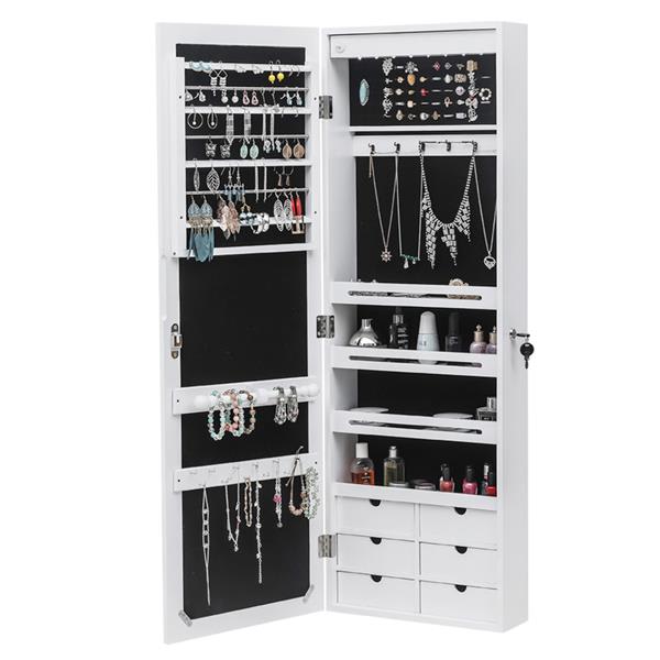 Non Full Mirror Wooden Wall Mounted Jewelry Storage Mirror Cabinet view 2