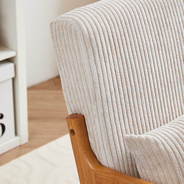 Mid-Century Modern Armchair Upholstered With Pillows And Solid Wood Frame view 17