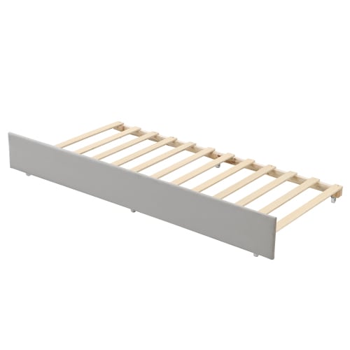 Upholstered Bed, 3FT Single Bed 90x190cm, Bottom With Trundle Bed 90x190cm, Daybed Sofa Bed, Youth Bed, For Adults & Teenagers, Easy Assembly, Velvet, Grey view 18