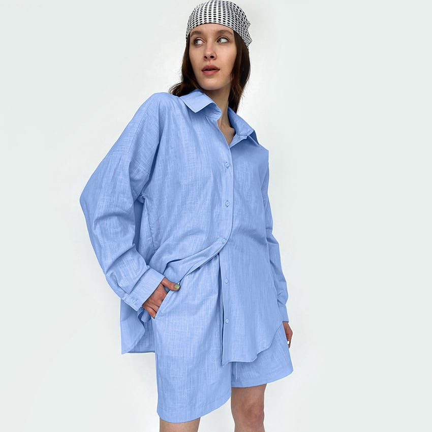 Early Autumn Cotton And Linen Women's Long Sleeve Shirt view 7