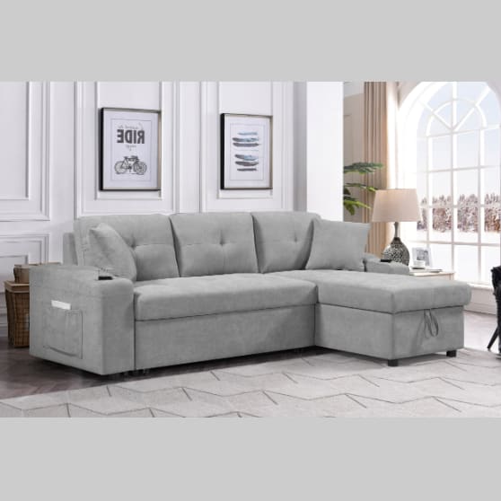 Convertible Sectional Sofa With Armrest Storage view 5
