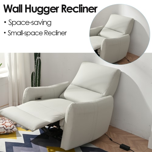 Wall Hugger Recliner,Power Recliner Chair,Electric Recliner For Living Room,PU Leather Reclining Armchair For Small Space,Reclining Sofa For Bedroom Apartment RV,with USB Port view 10