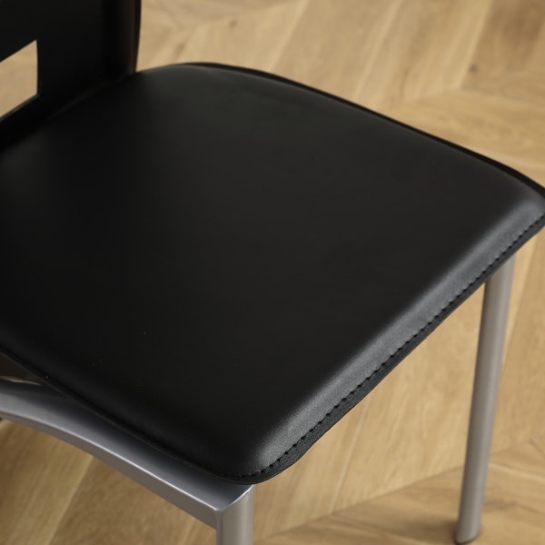 4pcs Long Backrest Square Hollow Decoration PU Leather Dining Chairs view 8