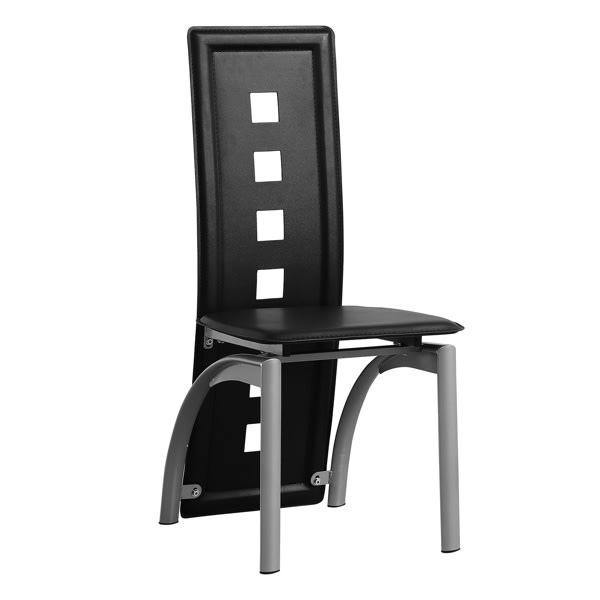 4pcs Long Backrest Square Hollow Decoration PU Leather Dining Chairs view 11