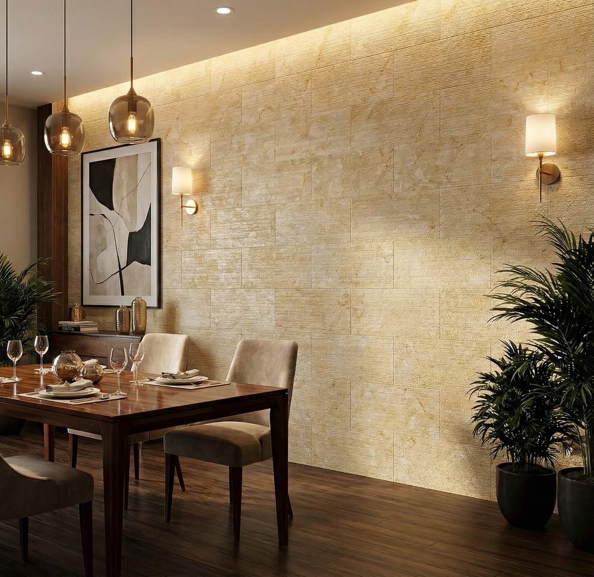 12X24 Inch Gold Yellow Beige Natural Marble, For Wall, FS Textured Finished, 3D Fluted Marble, Natural Stone view 19