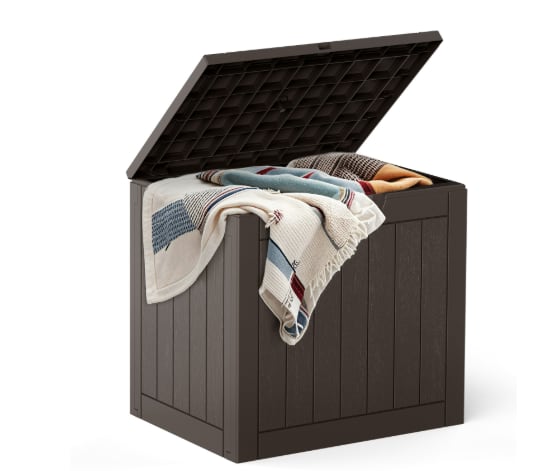 Deck Box With 31 Gallon Capacity, Weatherproof Resin Lockable Outdoor Storage For Secure Package Deliveries And Indoor Storage In Garden Or Patio view 5