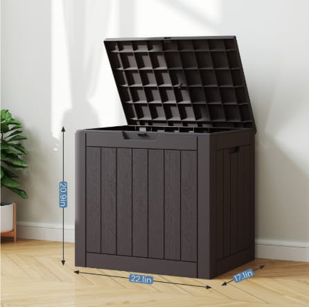 Deck Box With 31 Gallon Capacity, Weatherproof Resin Lockable Outdoor Storage For Secure Package Deliveries And Indoor Storage In Garden Or Patio view 9