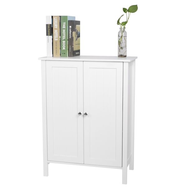 White Double Door Bathroom Cabinet view 7