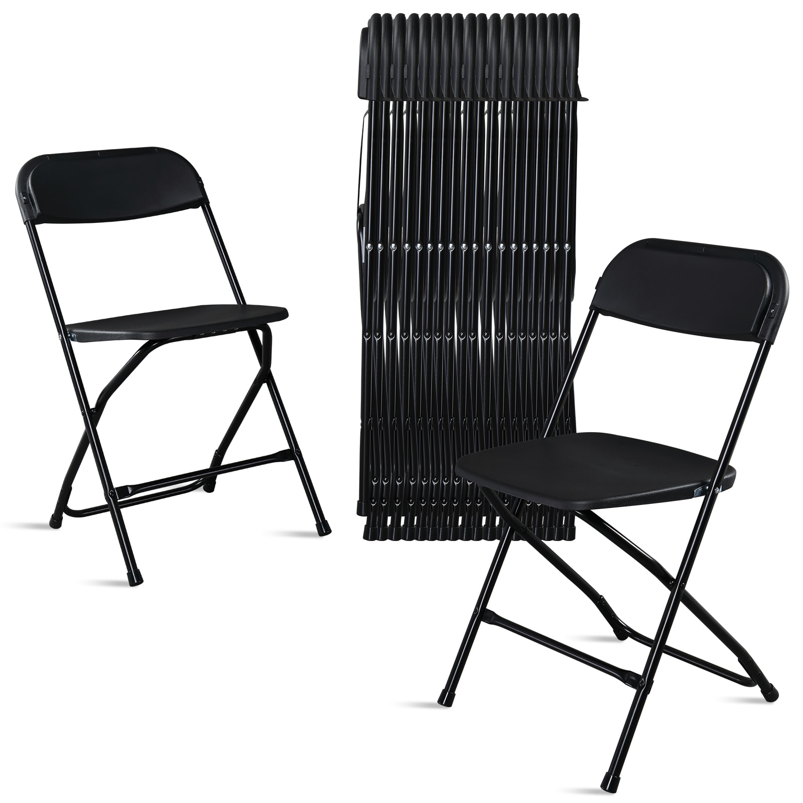 10pcs Injection Molded Classic Black XN Courtyard Plastic Folding Chair view 22
