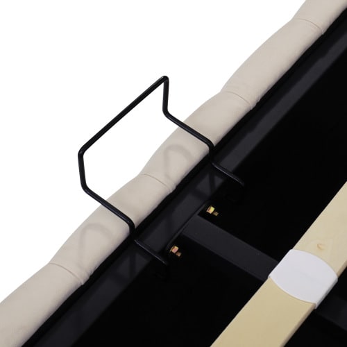 Upholstered Bed, With Hydraulic Lever, Functional Bed From Storage, 150 X 200 Cm, Without Mattress, Velvet, Beige view 14